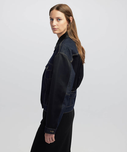 Saten Mix Denim Ceket
