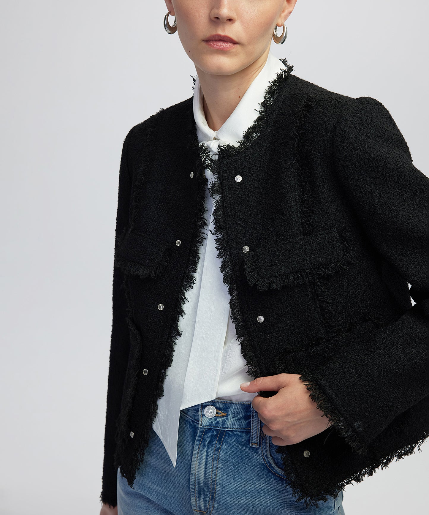 Püskül Şeritli Ceket