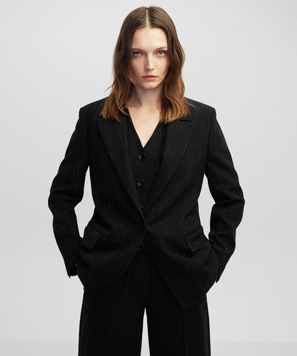 Hotfix Şeritli Blazer