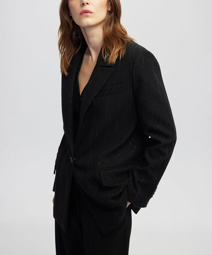 Hotfix Şeritli Blazer