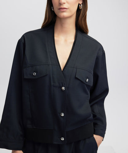 Kumaş Mix Bomber Ceket