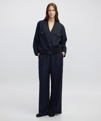 Kumaş Mix Bomber Ceket