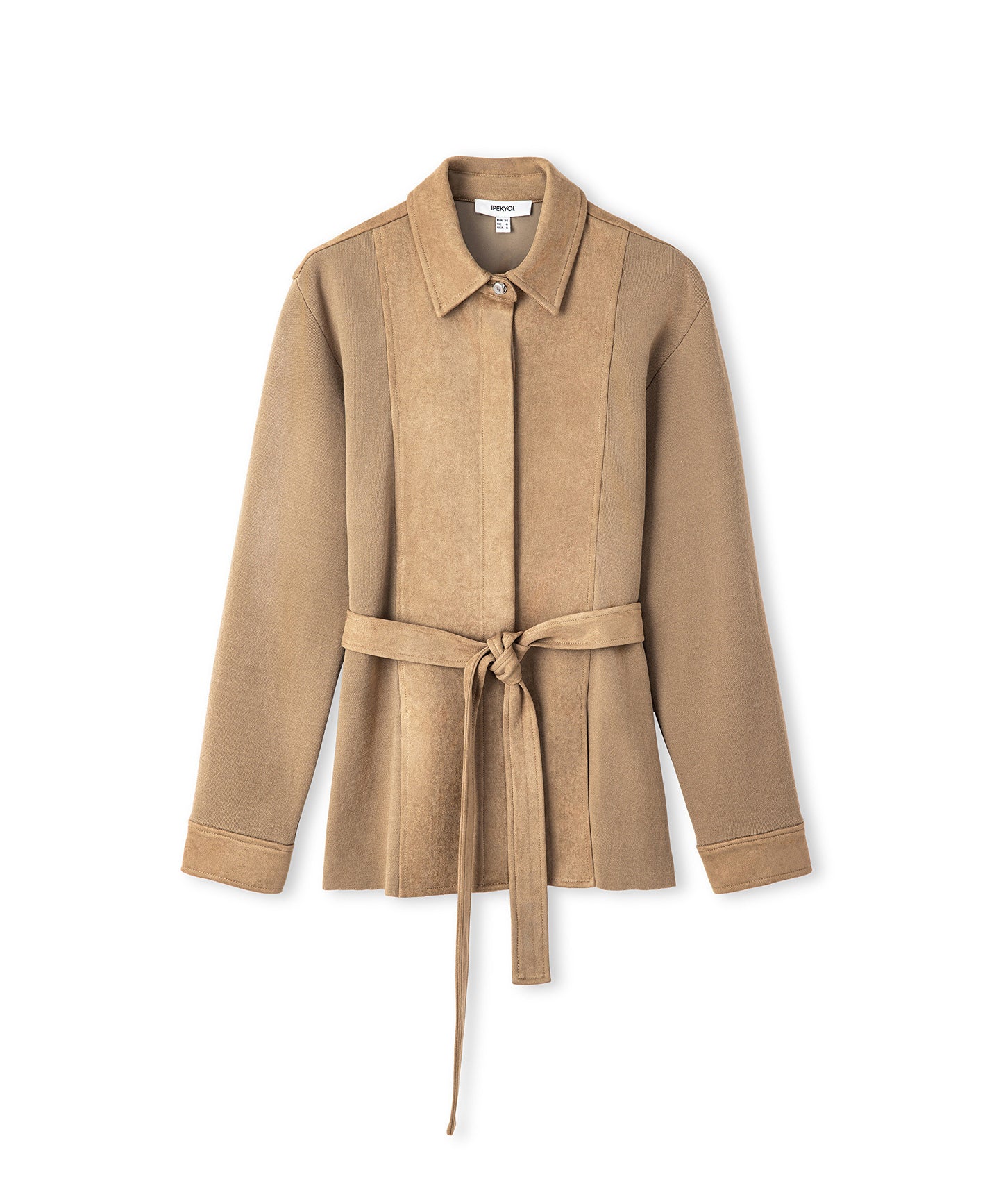 Kumaş Mix Kuşaklı Ceket