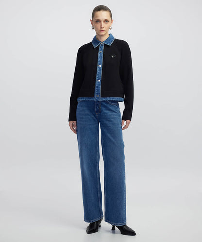 Denim Ve Triko Mix Ceket