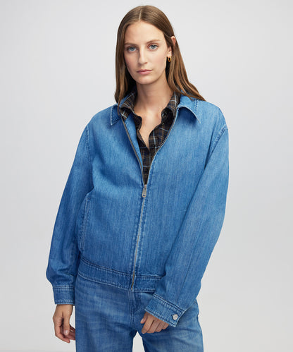 Gömlek Yaka Ince Denim Ceket