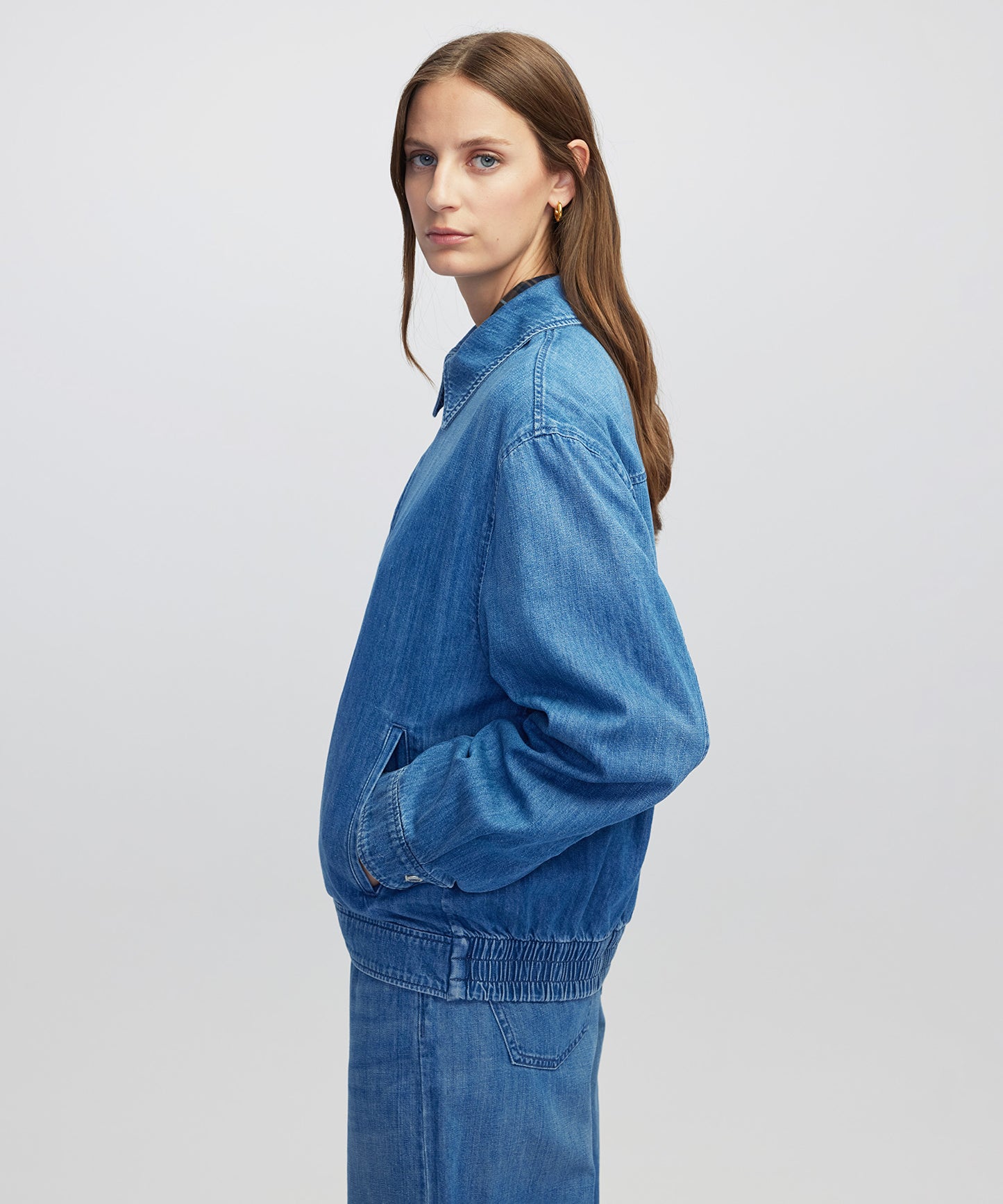 Gömlek Yaka Ince Denim Ceket