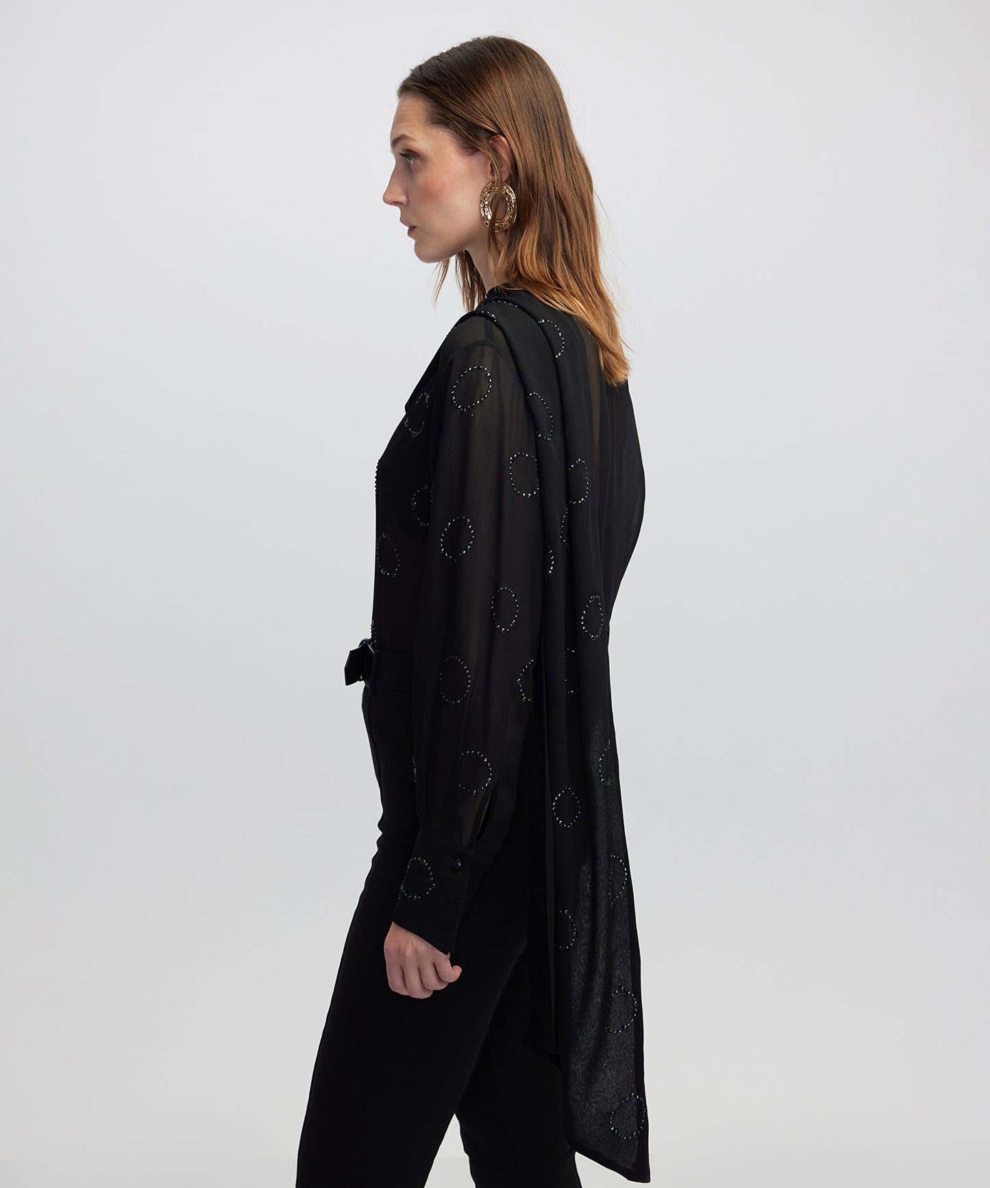 Hotfix Baskısı Şifon Bluz