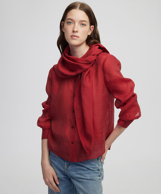 Çıkarılabilir Fularlı Bluz