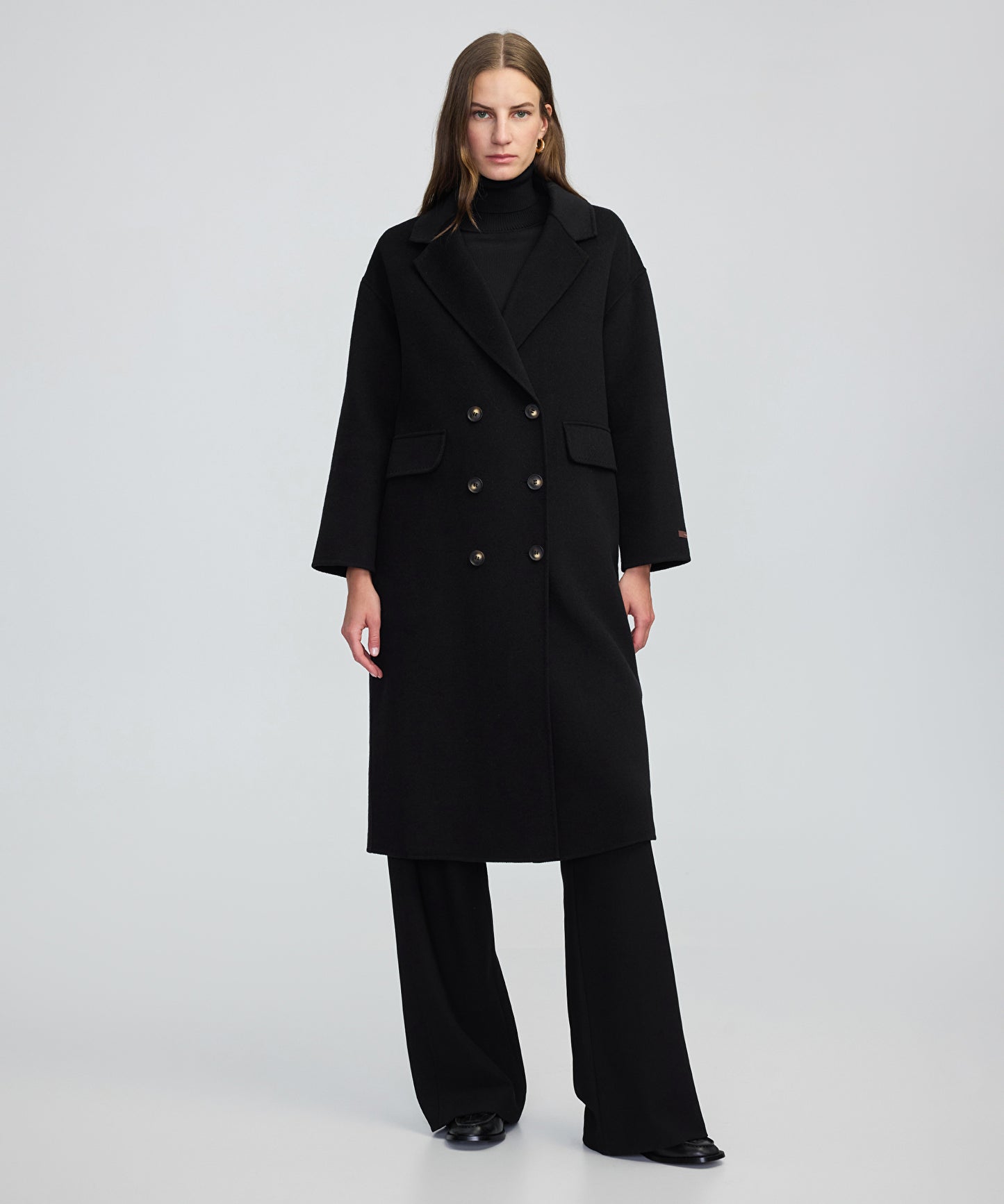 Düğmeli Kruvaze Kaban