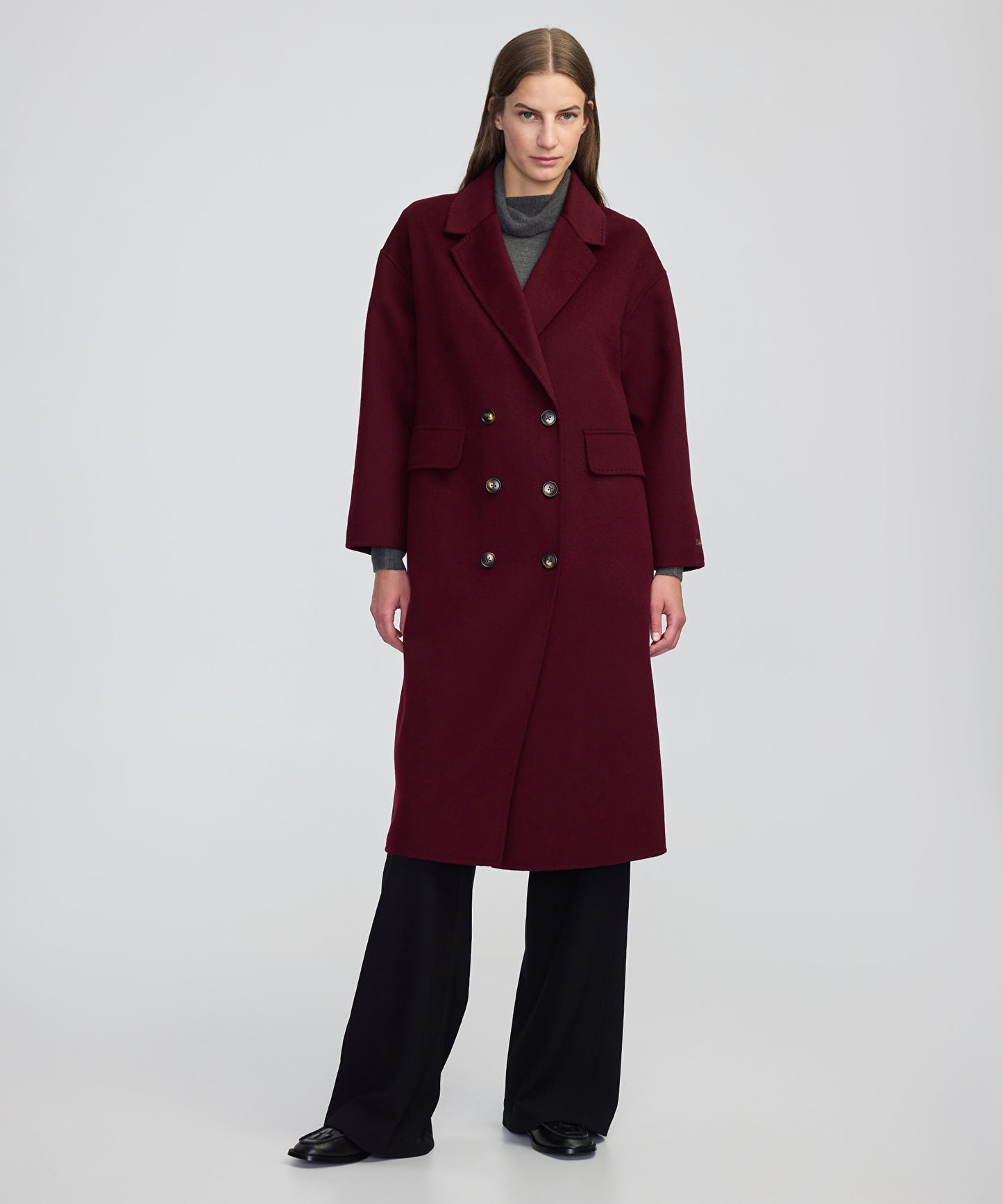 Düğmeli Kruvaze Kaban