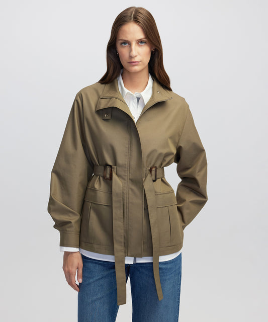 Çift Tokalı Kısa Pardösü