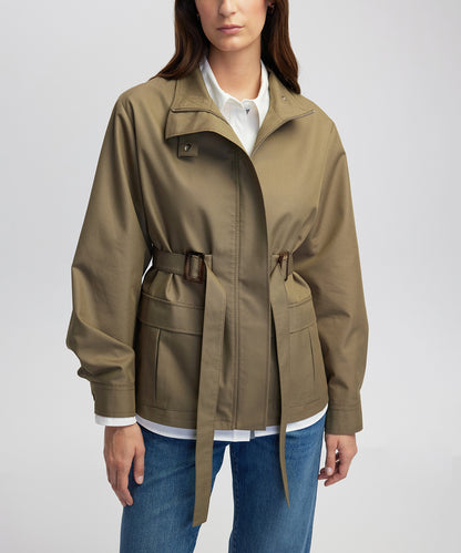 Çift Tokalı Kısa Pardösü