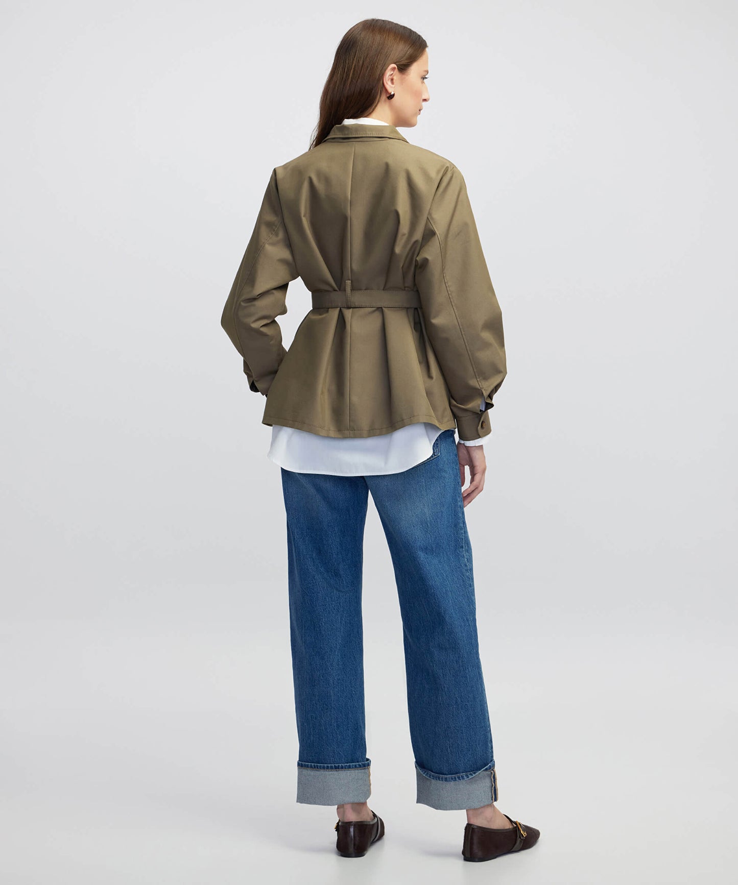 Çift Tokalı Kısa Pardösü