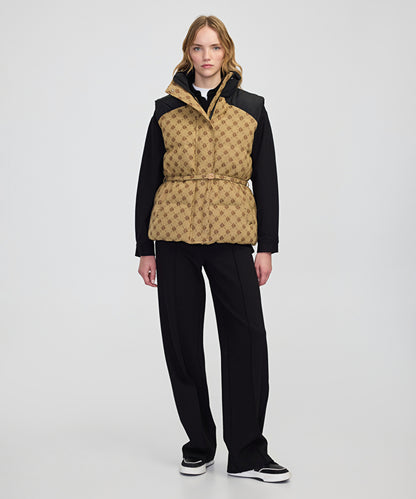 Monogram Jakarlı Kapitone Yelek