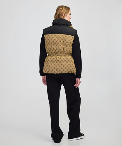 Monogram Jakarlı Kapitone Yelek