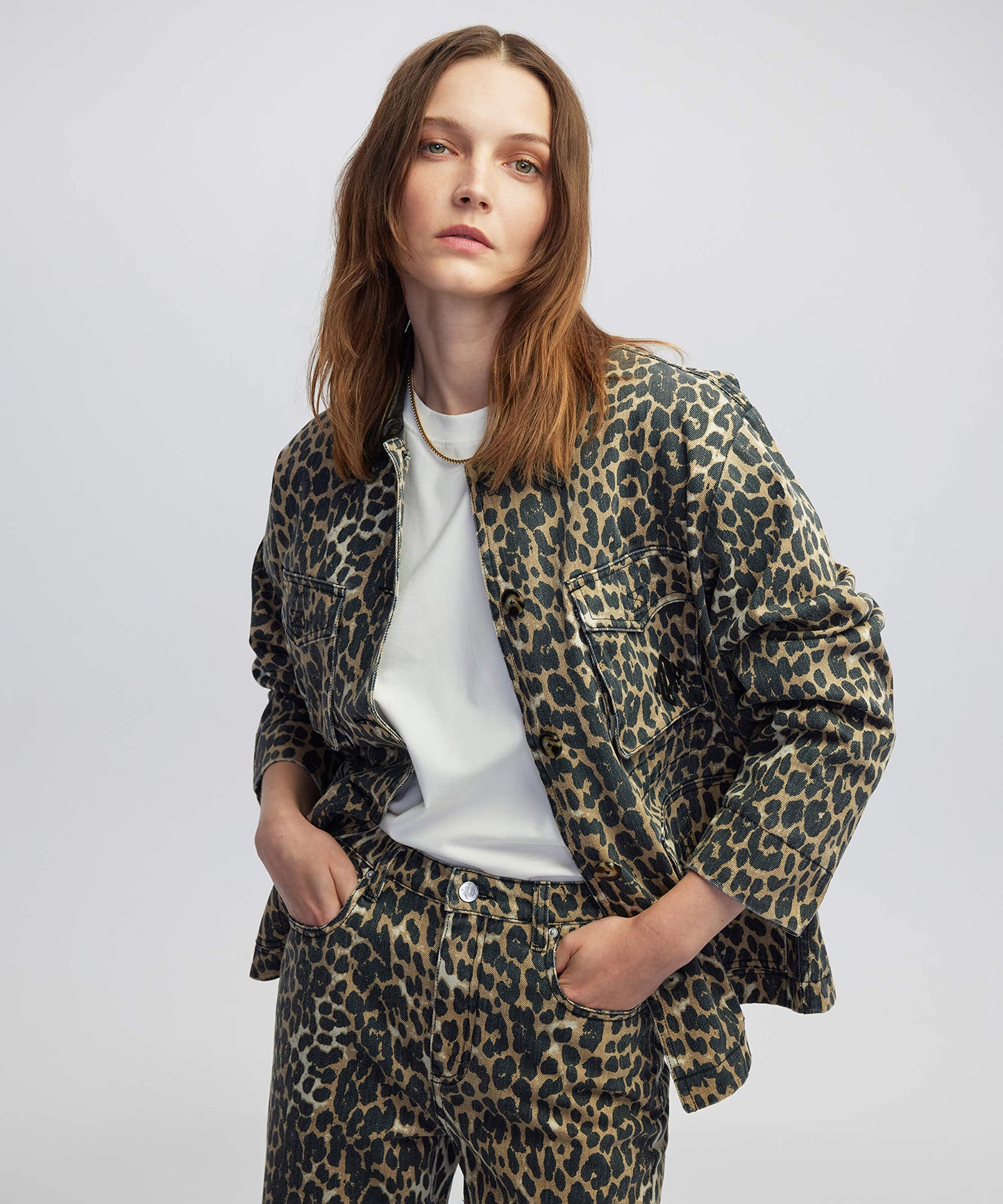 Leopar Desen Non Denim Mont