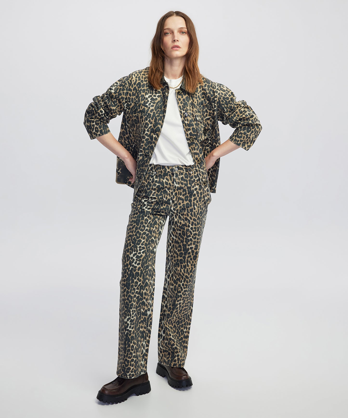 Leopar Desen Non Denim Mont