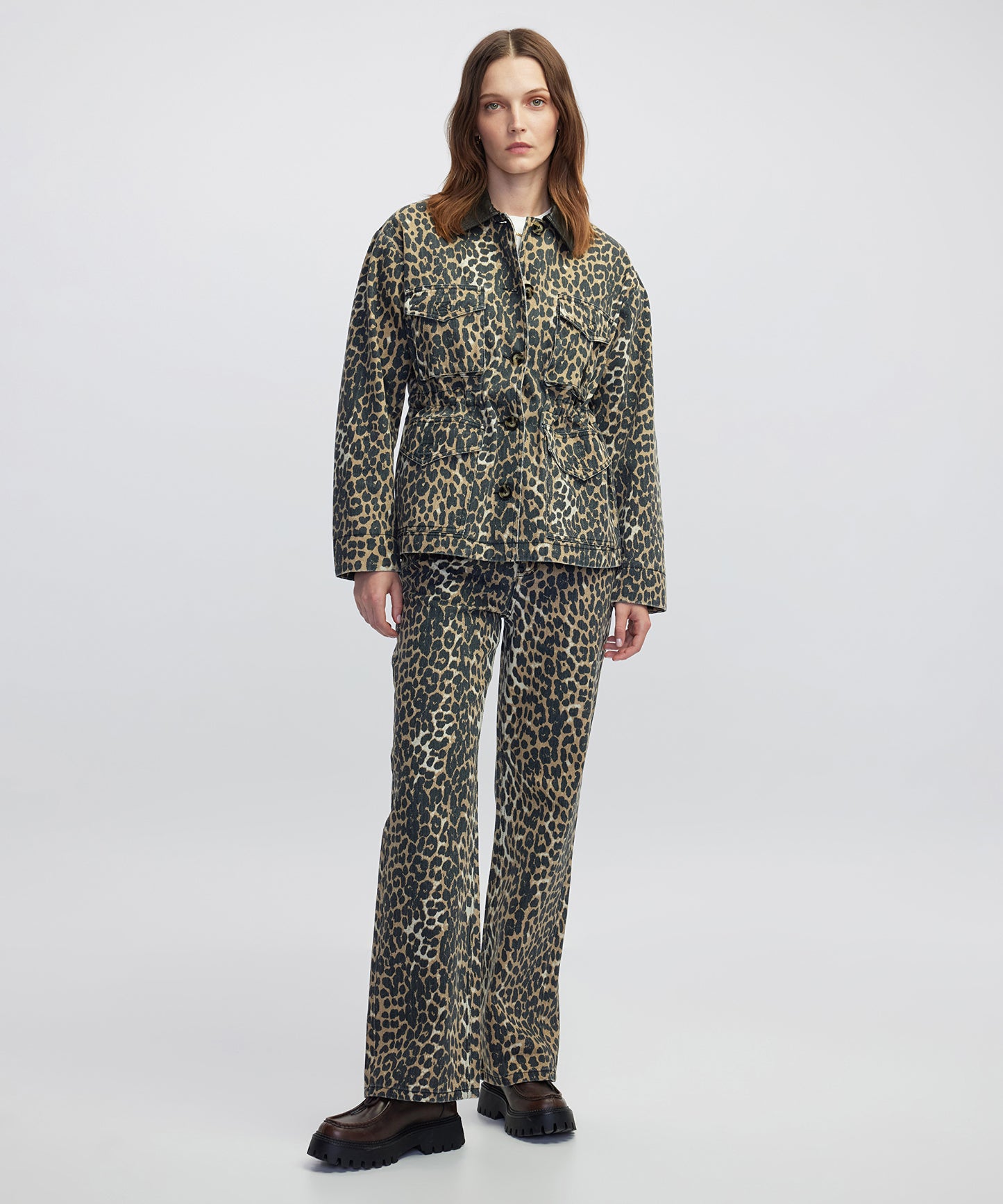 Leopar Desen Non Denim Mont