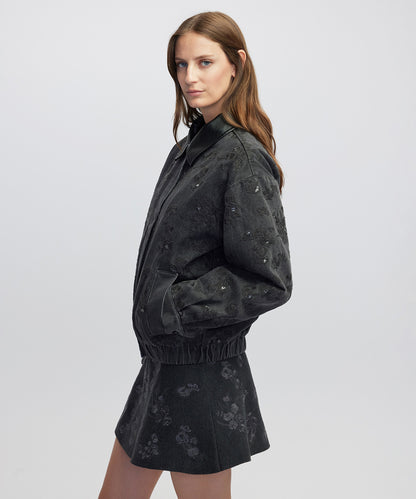 Kontrast Yaka Payetli Mont