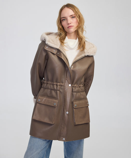 Suni Kürk Mix Ayarlanabilir Bel Mont