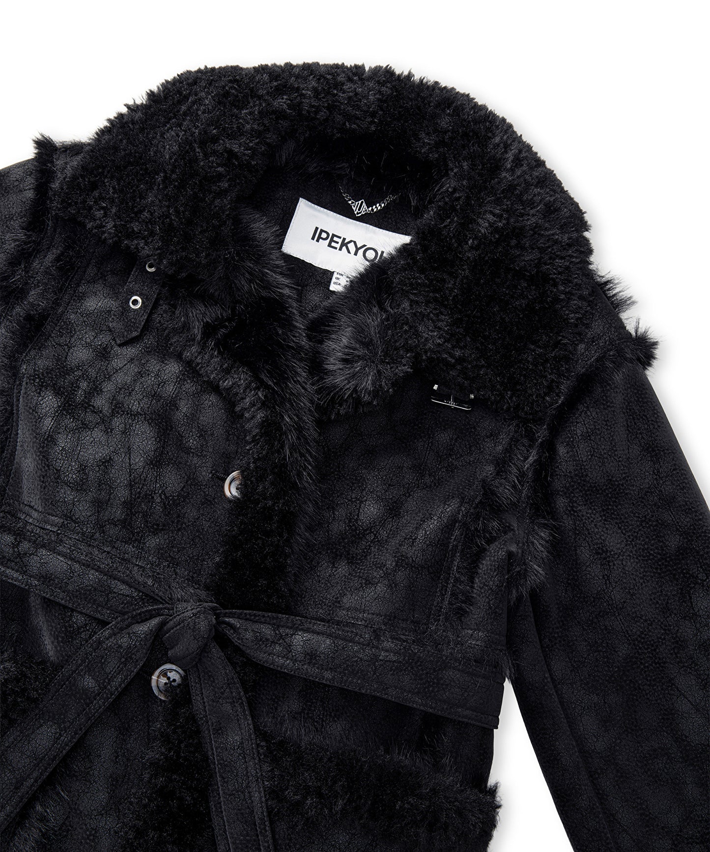 Suni Kürk Mix Kuşaklı Mont