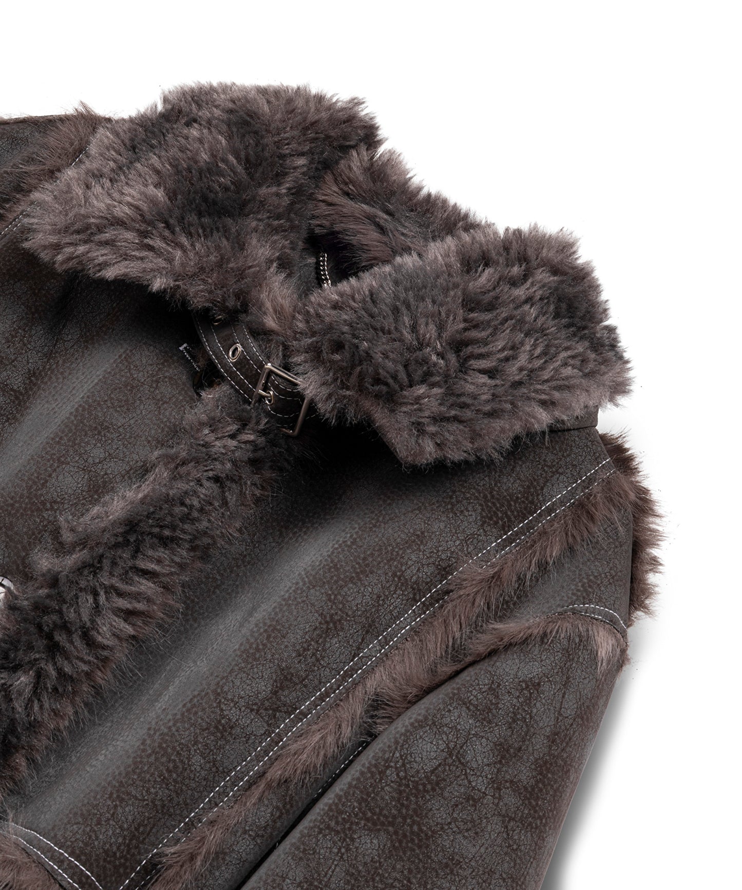 Suni Kürk Mix Kuşaklı Mont