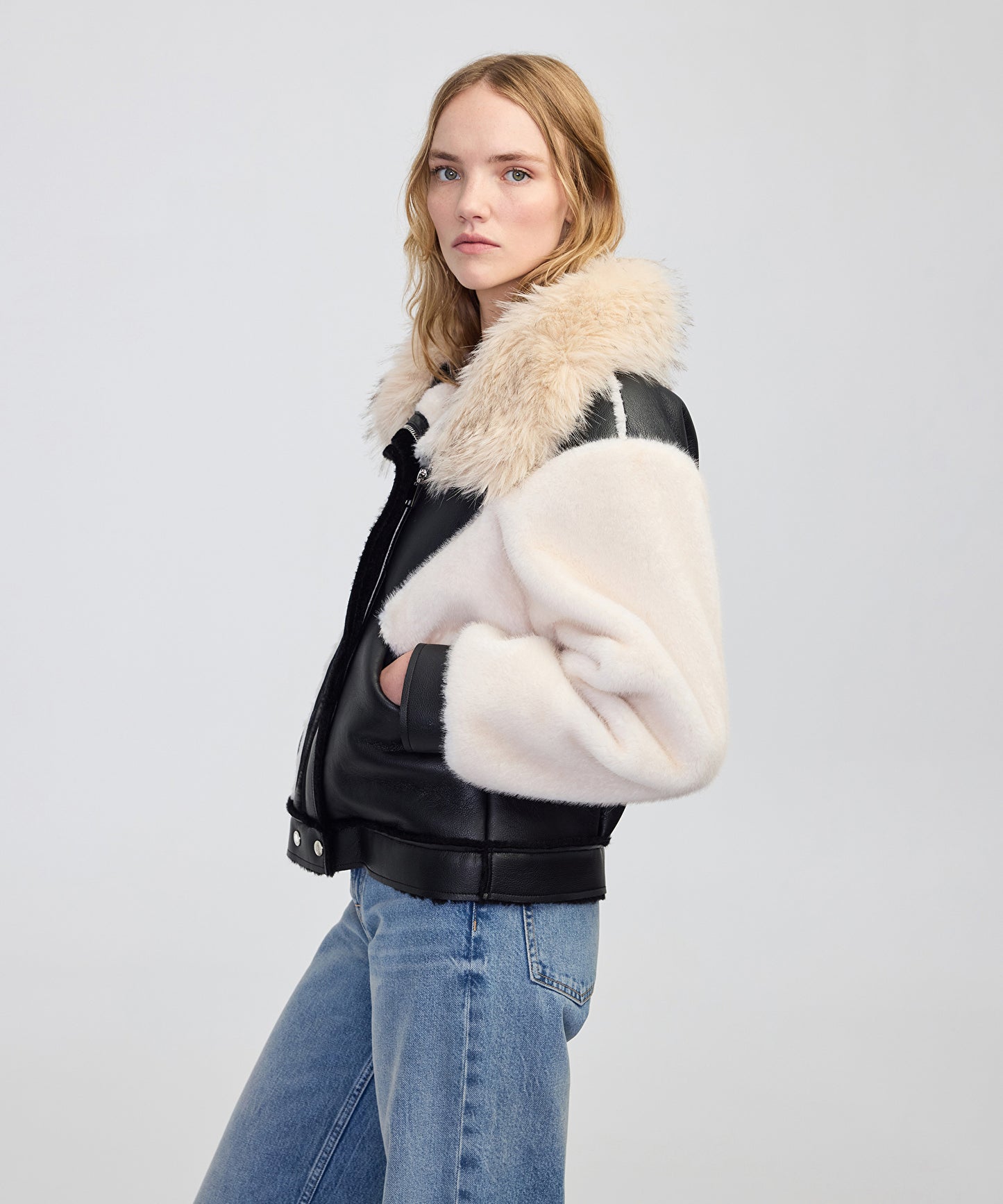 Kumaş Mix Colorblock Mont