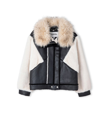 Kumaş Mix Colorblock Mont