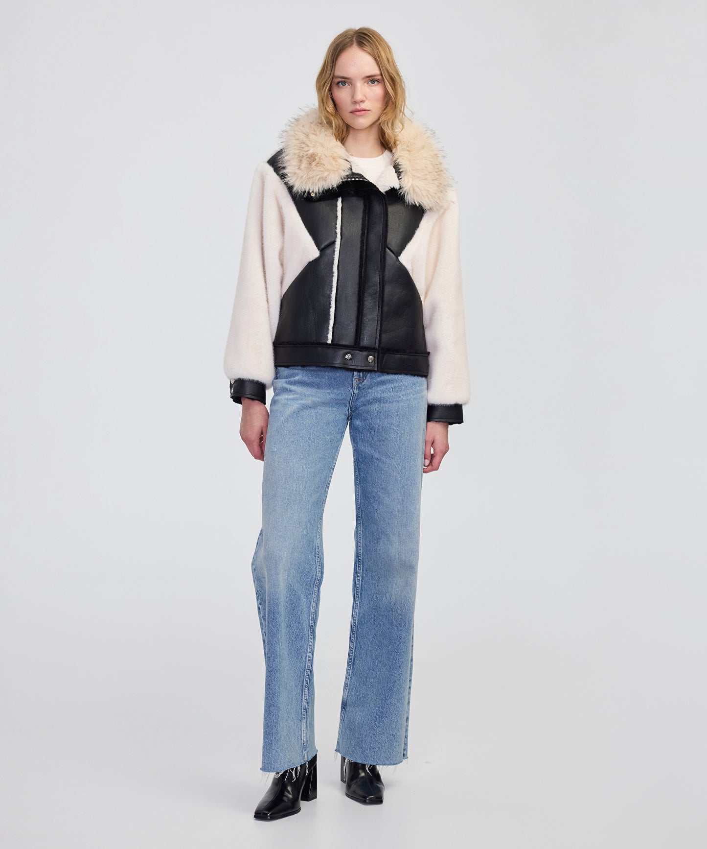 Kumaş Mix Colorblock Mont