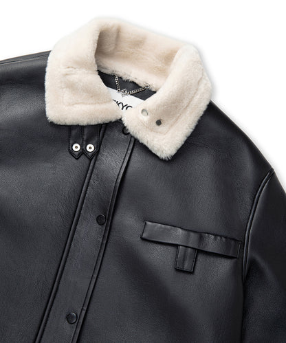 Suni Kürk Mix Deri Görünümlü Mont