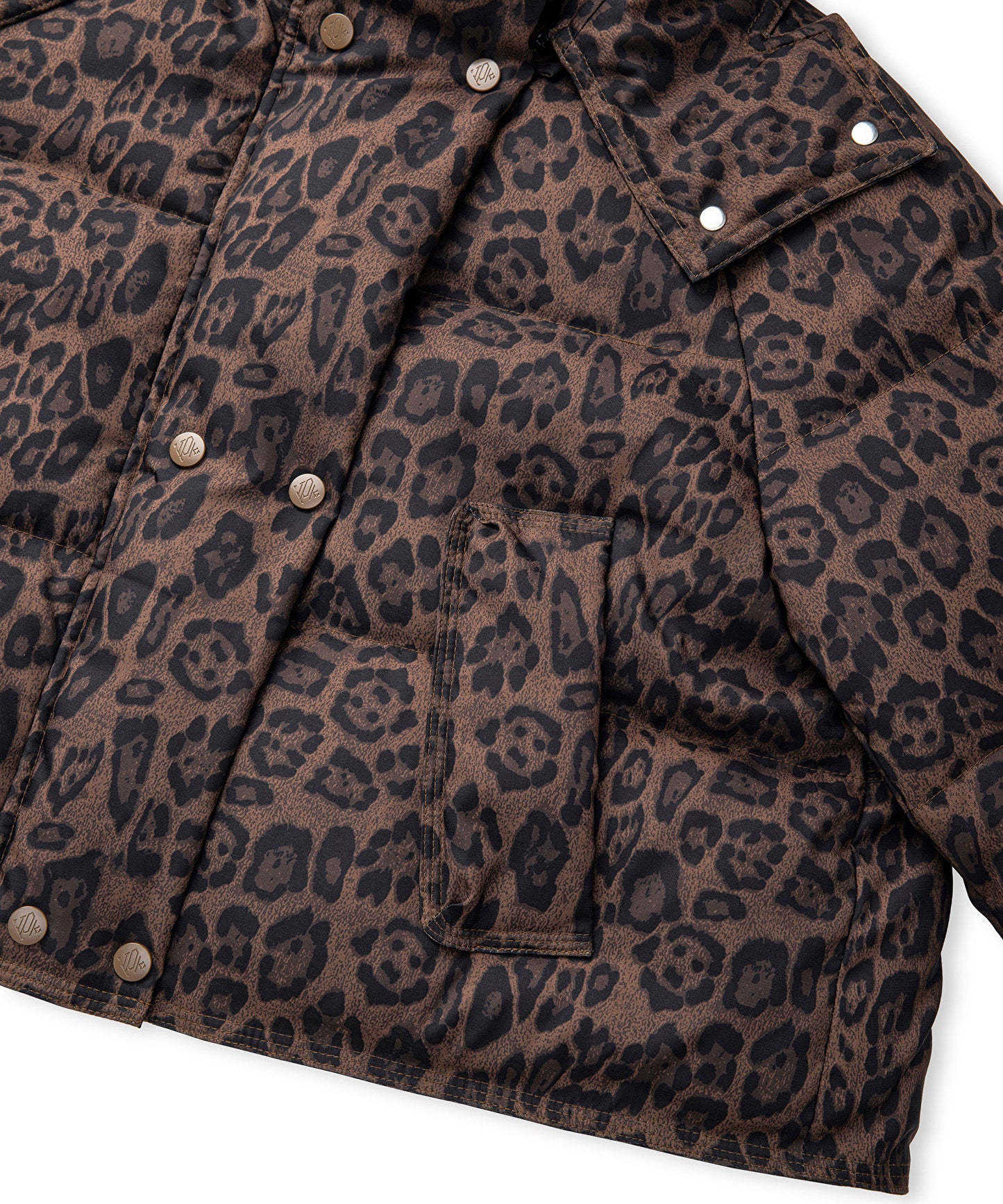 Leopar Desen Şişme Mont