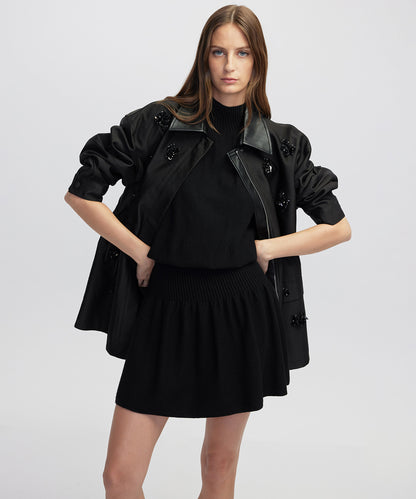 Çiçek Modül Işlemeli Mont