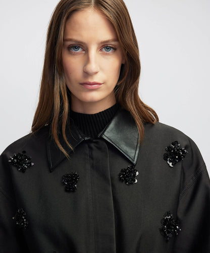 Çiçek Modül Işlemeli Mont