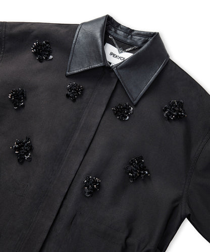 Çiçek Modül Işlemeli Mont