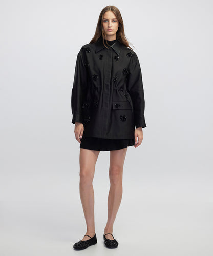 Çiçek Modül Işlemeli Mont