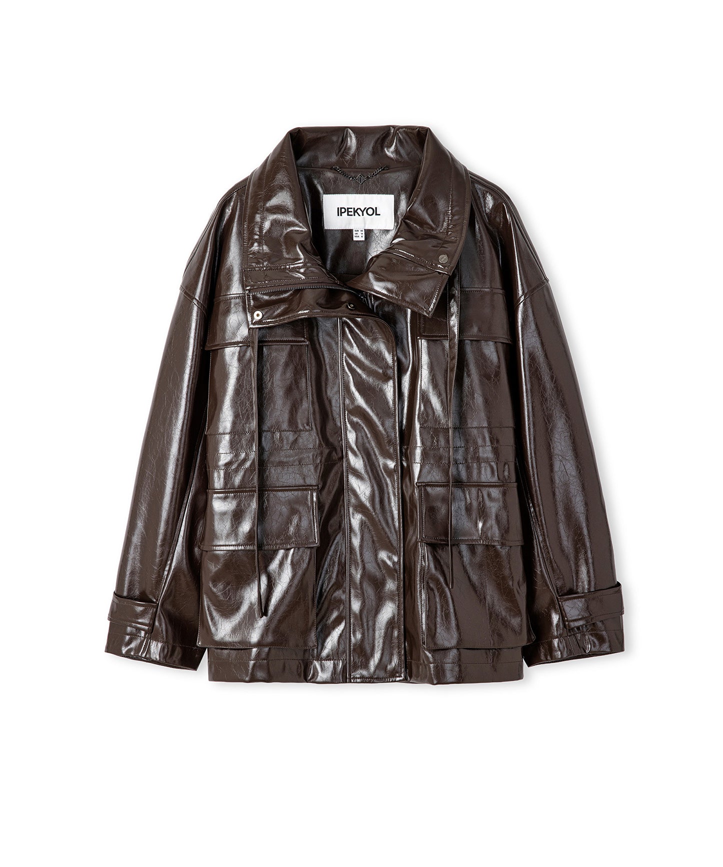 Rugan Görünümlü Yüksek Yaka Mont