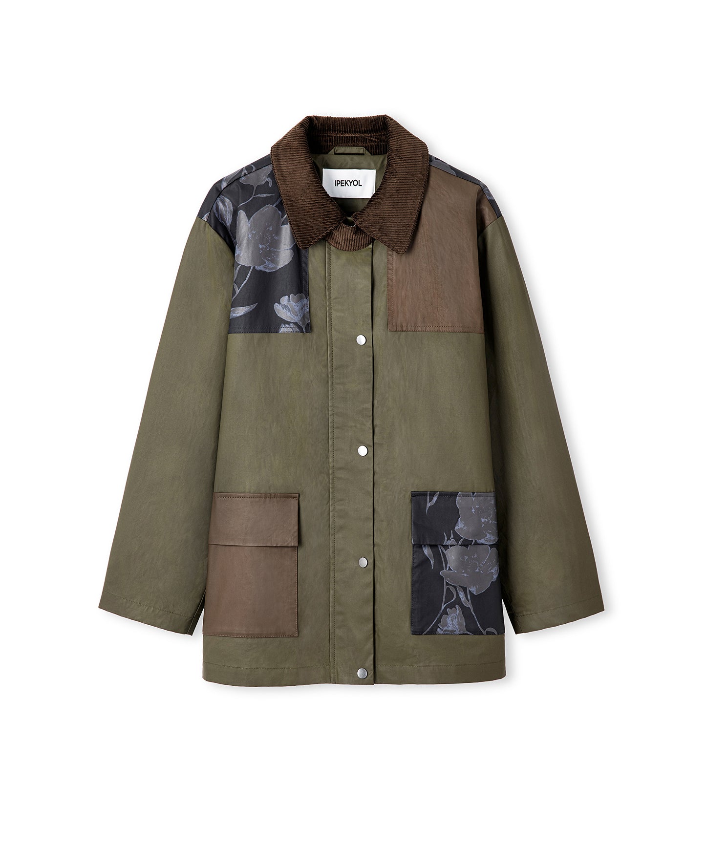 Çiçek Desen Mix Colorblock Mont