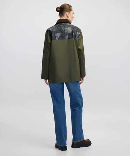 Çiçek Desen Mix Colorblock Mont