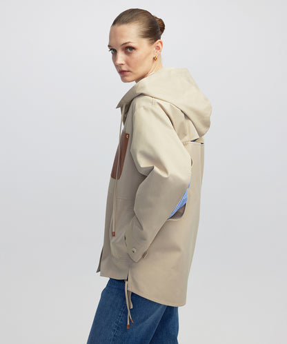 Monogramlı Suni Deri Cepli Mont