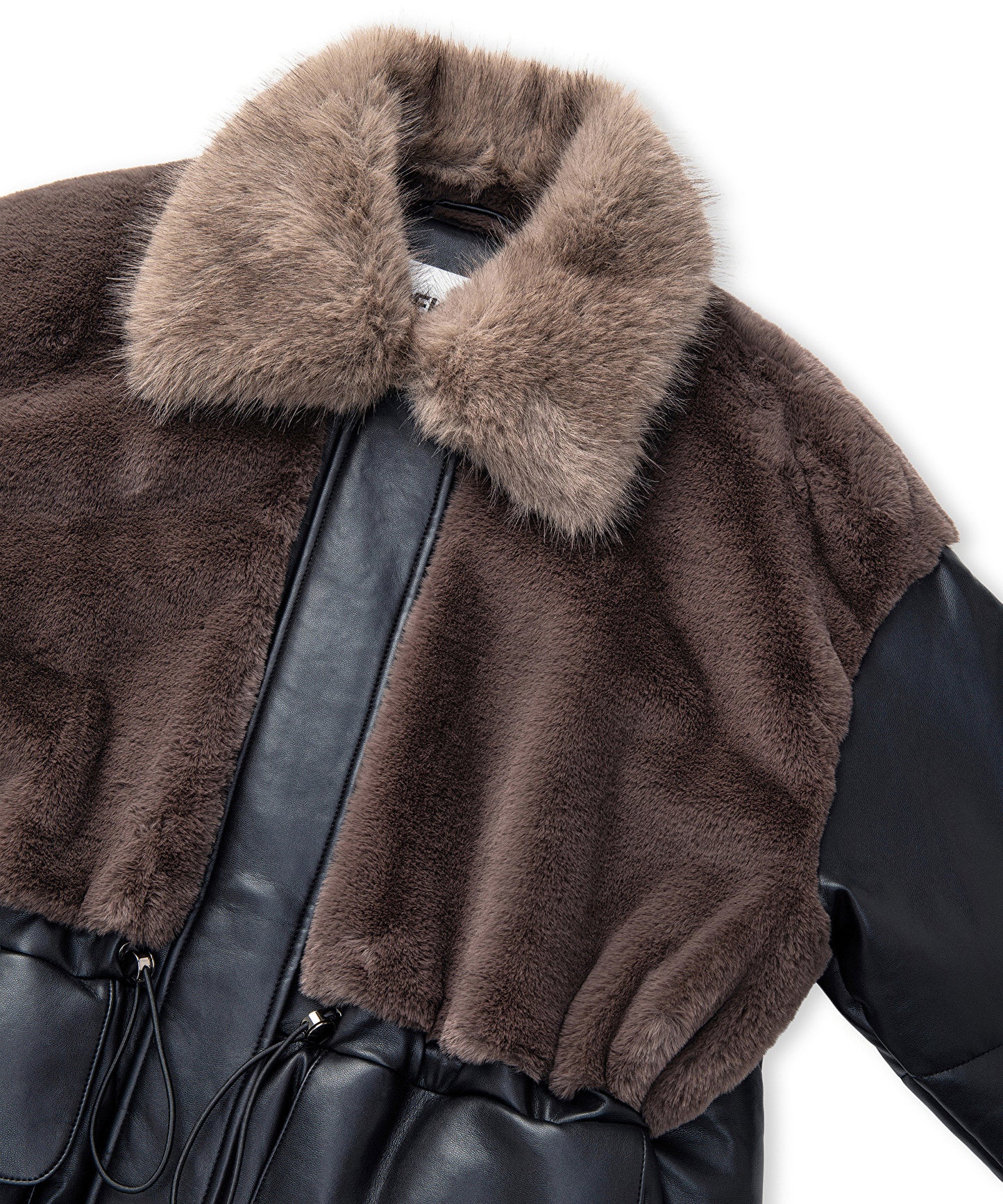 Suni Kürk Mix Ayarlanabilir Bel Şişme Mont