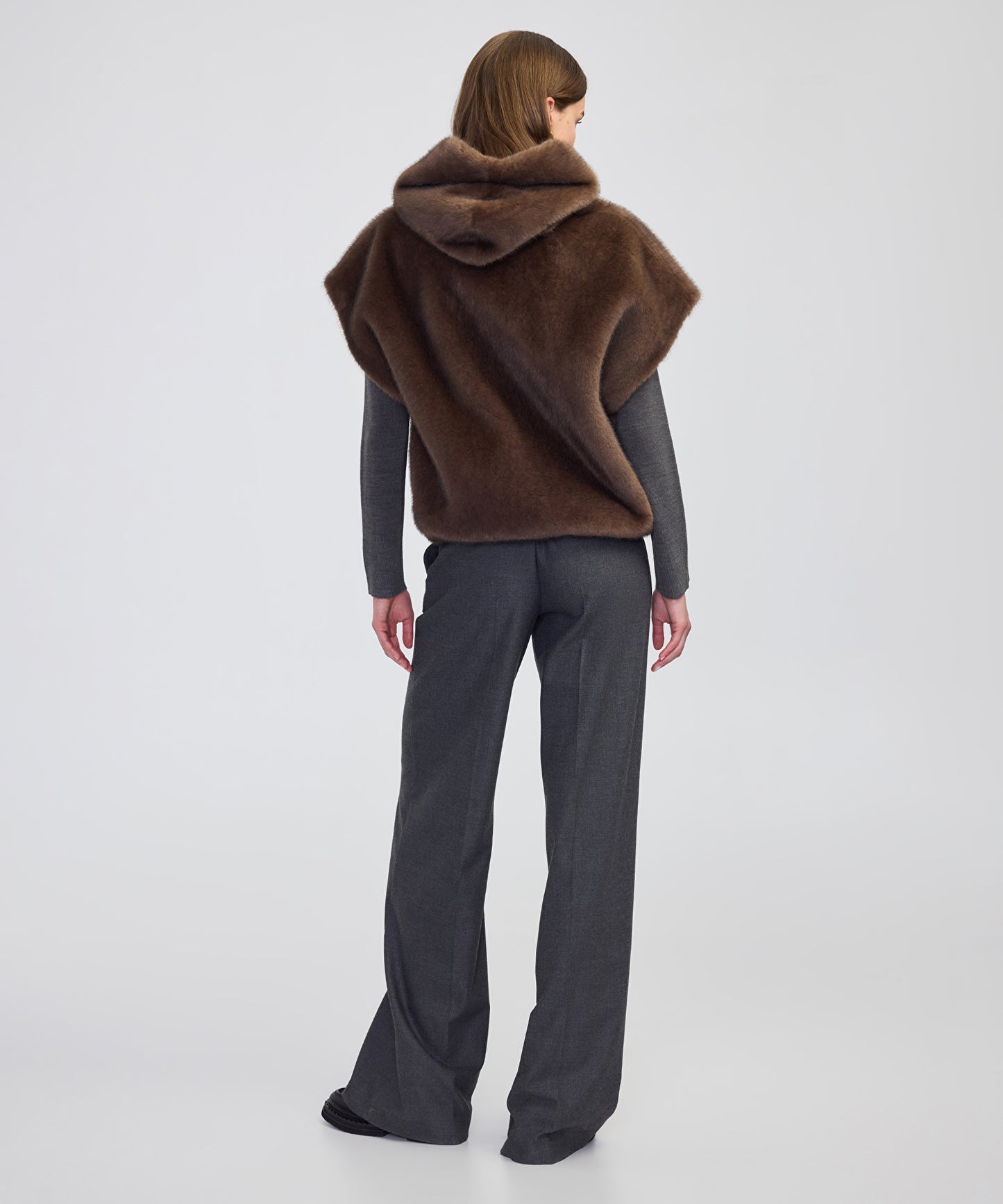 Kapüşonlu Suni Kürk Yelek