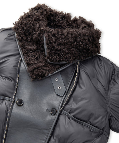 Kontrast Dokulu Teknik Kumaş Mont