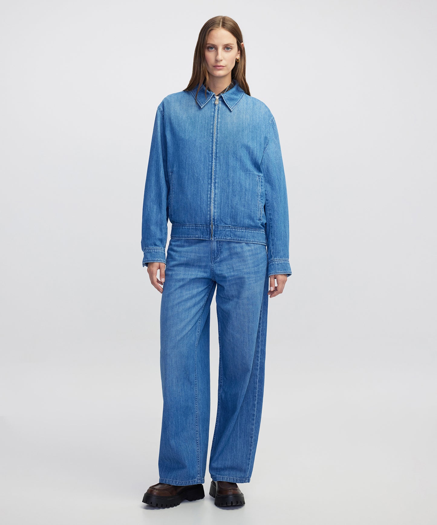 Bağcıklı Wide Leg Fit Jean Pantolon