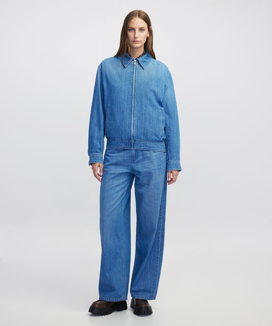 Bağcıklı Wide Leg Fit Jean Pantolon