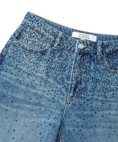 Hotfix Baskılı Wide Leg Fit Jean Pantolon