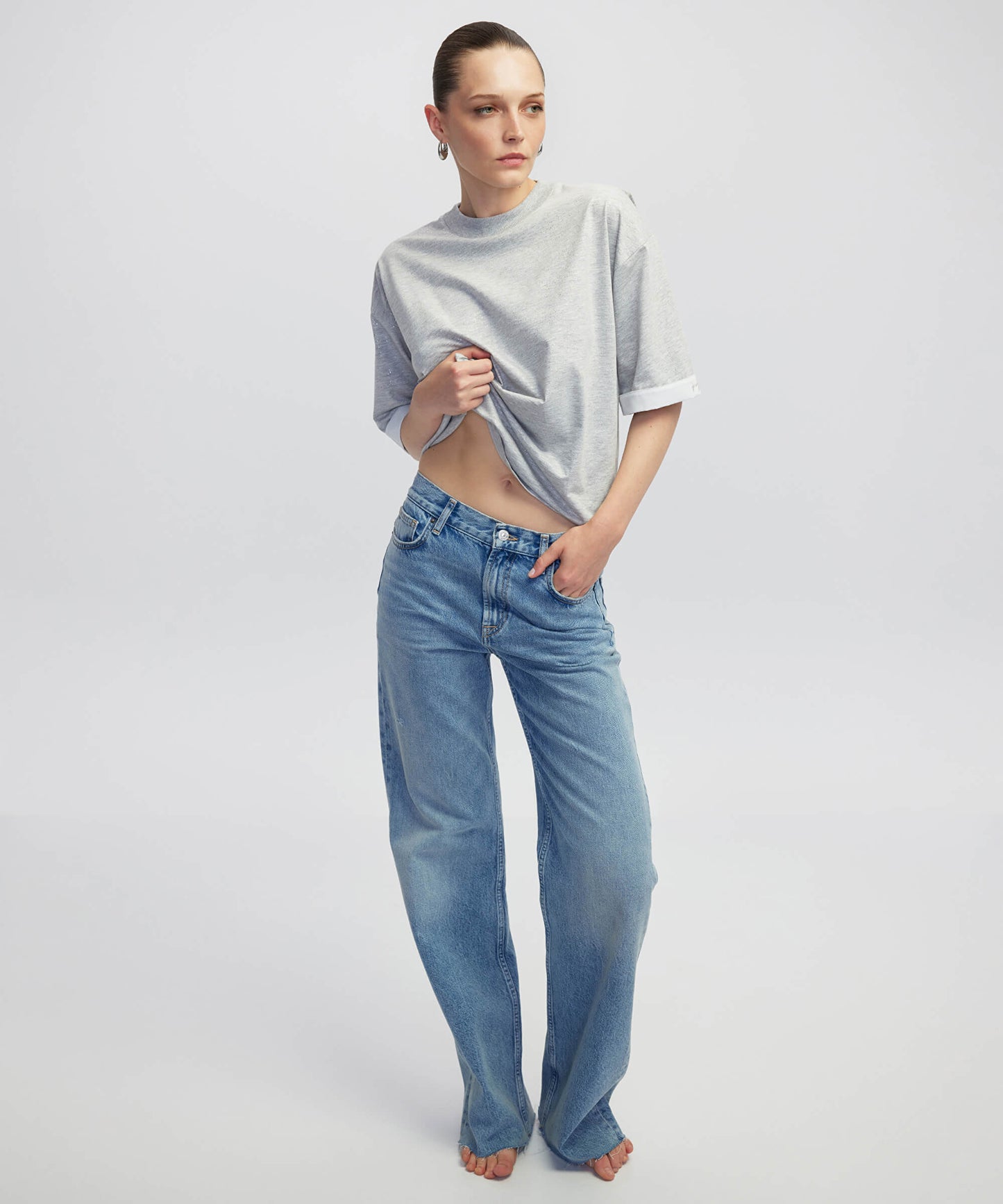 Wide Leg Fit Jean Pantolon
