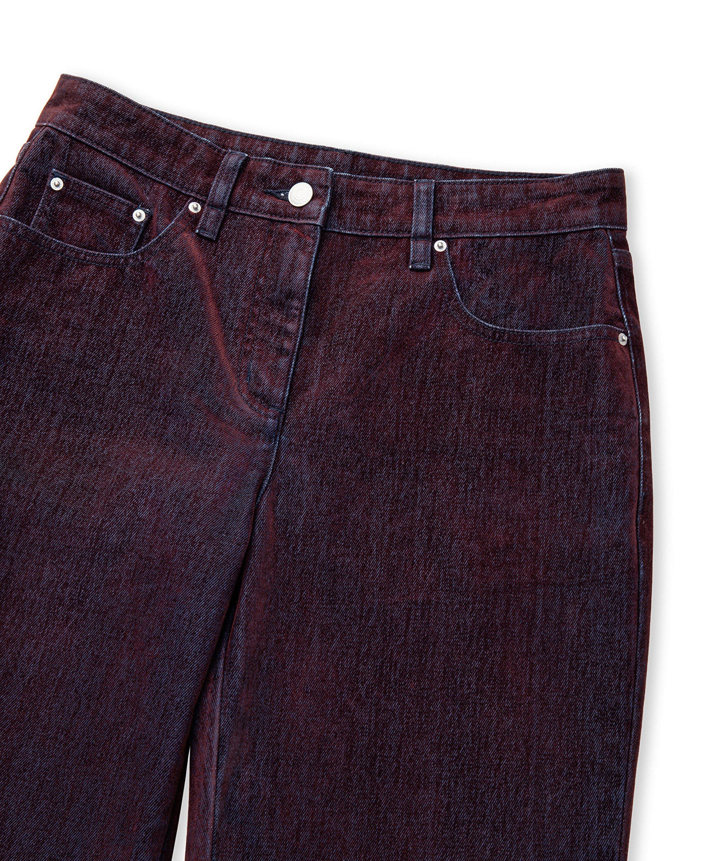 Flok Baskılı Wide Leg Jean Pantolon