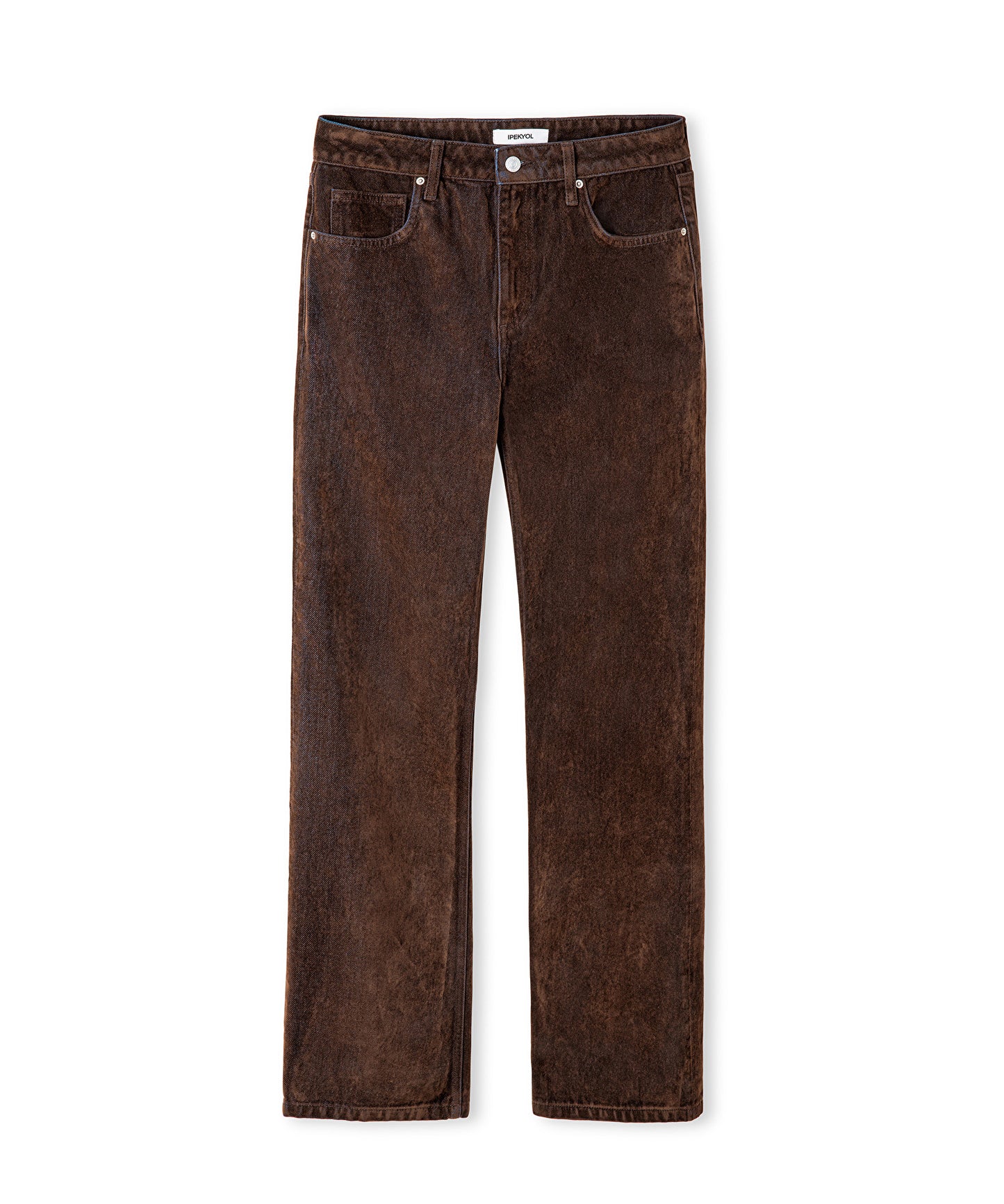 Flok Baskılı Wide Leg Fit Jean Pantolon