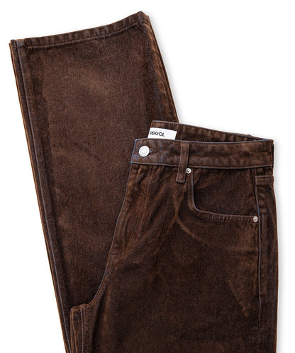 Flok Baskılı Wide Leg Fit Jean Pantolon