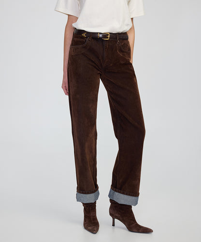 Flok Baskılı Wide Leg Fit Jean Pantolon
